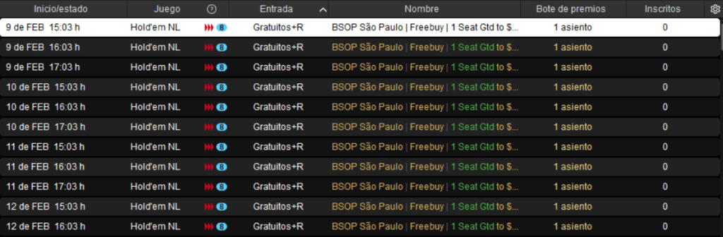 PokerStars Satellites on the Road to Bsop Sao Paulo