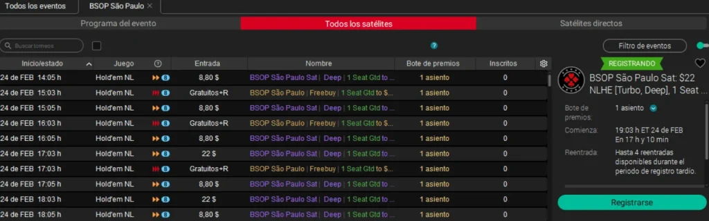Satellites On Pokerstars