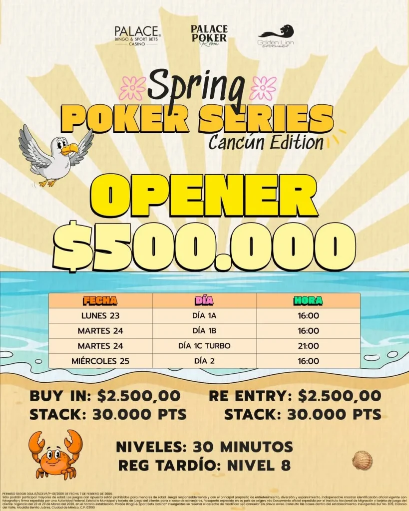 Spring Poker Series Palace Cancun Openered