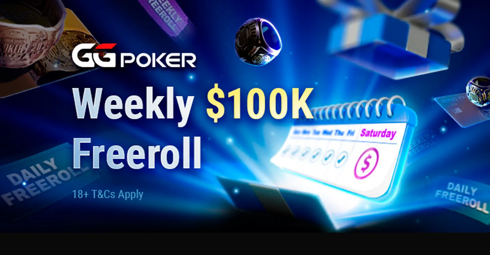 GGPoker: US$100,000 guaranteed in weekly freerolls