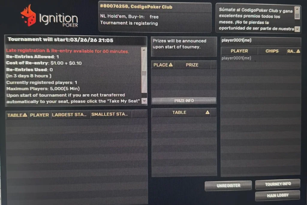 Ignition Poker Freeroll