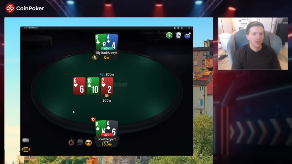 Supportive Landon Tice: went all-in on every hand until he lost