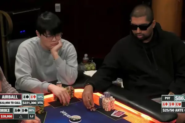 Hustler Casino Live: paid an all-in with a pair of 4s and ended up making a flush for $120K - CodigoPoker