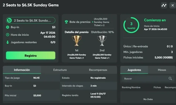 2 Seats To Sunday Gems En Bc Poker