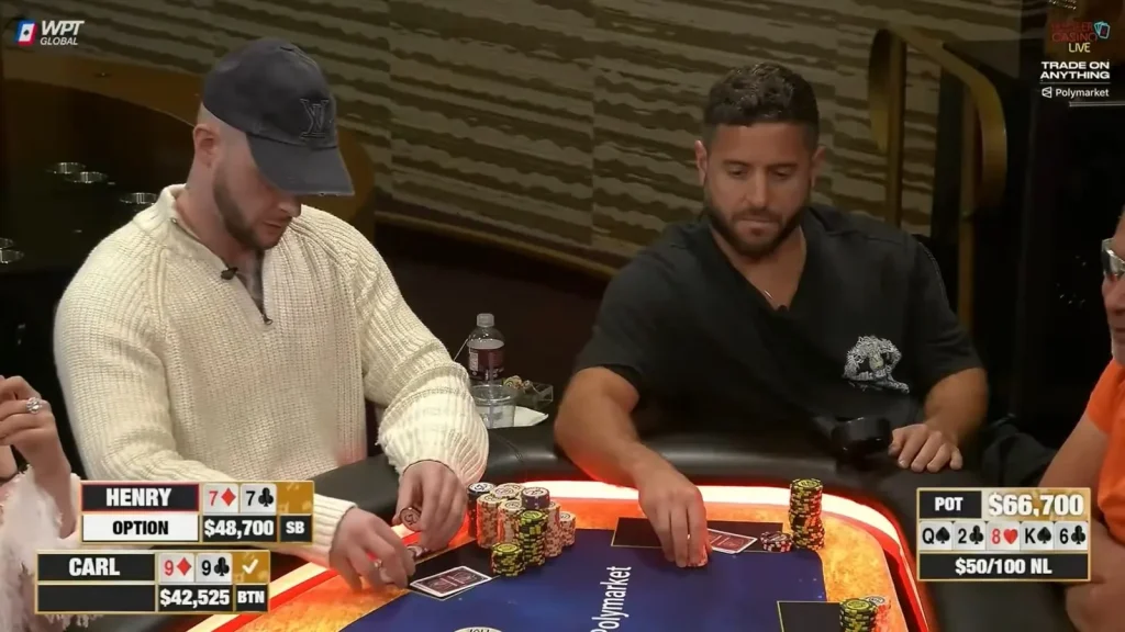 Henry Guttman went crazy and played with a pair of sevens for more than US$100K on Hustler Casino Live