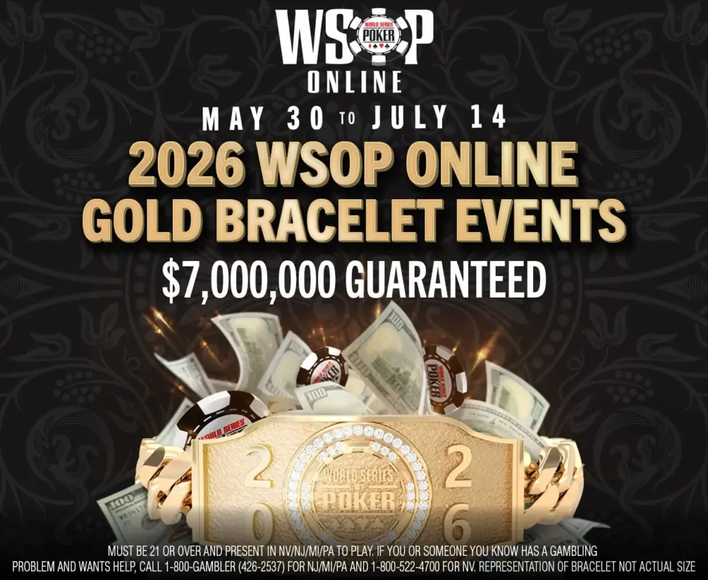 WSOP Online 2026: United States will have 30 bracelets and US$7 million guaranteed