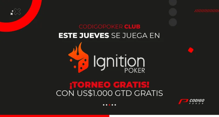 Juega gratis en Ignition Poker: freeroll con ¡¡US$1K GTD!!