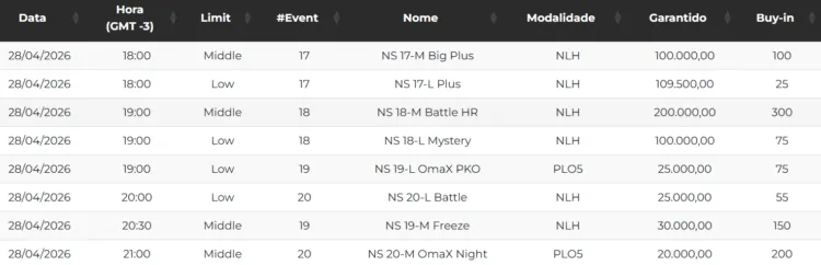 Agenda Series Nocturnas