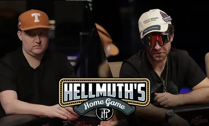 Jungleman and Texas Mike clashed sparks in a six-figure pot during Hellmuth's Home Game -