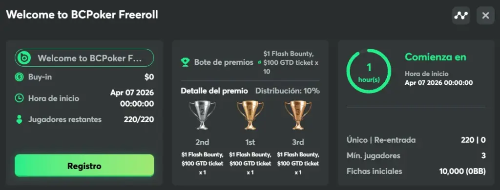 Free Bcpoker Freeroll