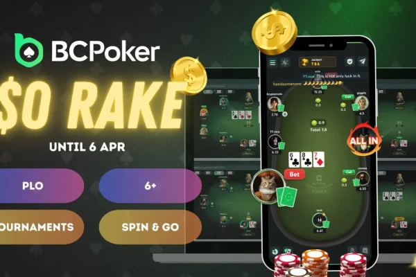 No rake: last days with 0% commissions at BCPoker