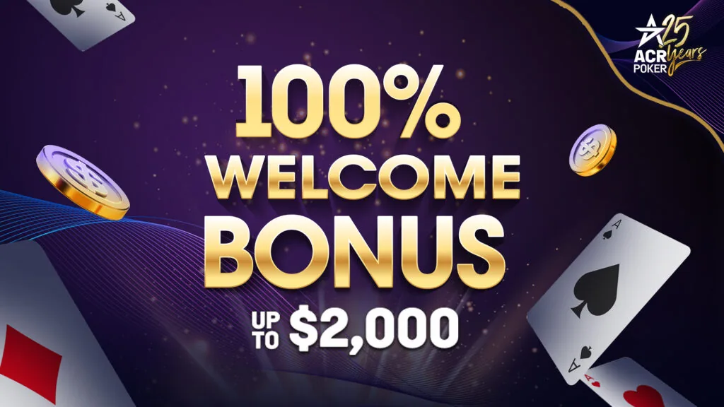 Conoce el bono de bienvenida de ACR Poker de hasta US$2,000
