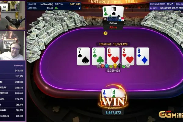 He qualified for 10 dollars and became the GGMillion$ champion