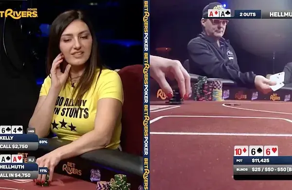 Una joven molestó a Hellmuth haciéndole slowroll en su propio programa - CodigoPoker