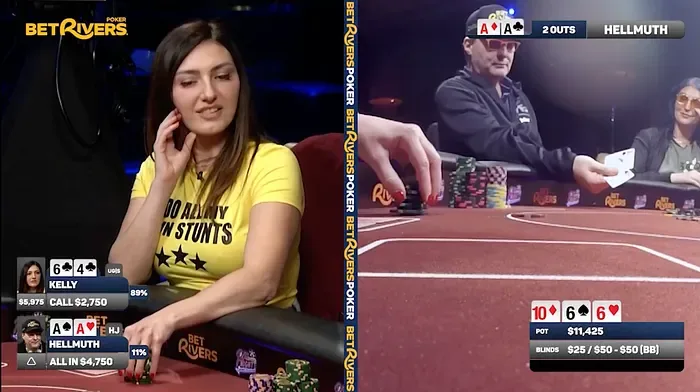 Una joven molestó a Hellmuth haciéndole slowroll en su propio programa - CodigoPoker