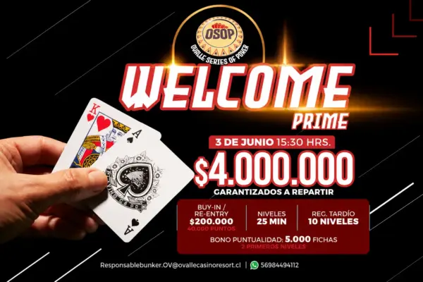 ¡Se encienden las mesas! Hoy comienza el OSOP Prime con el torneo Welcome - CodigoPoker