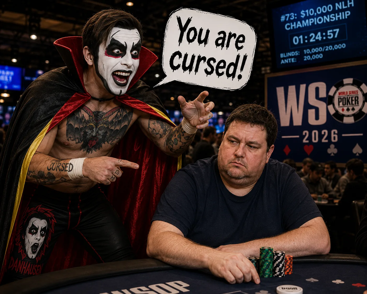 Danhausen entra al ring de la WSOP y lanza una maldición sobre Shaun Deeb - CodigoPoker