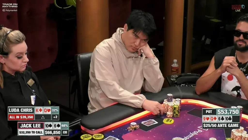 Pagó un all-in con T-6 y terminó ganando US$40.000 en Hustler Casino Live