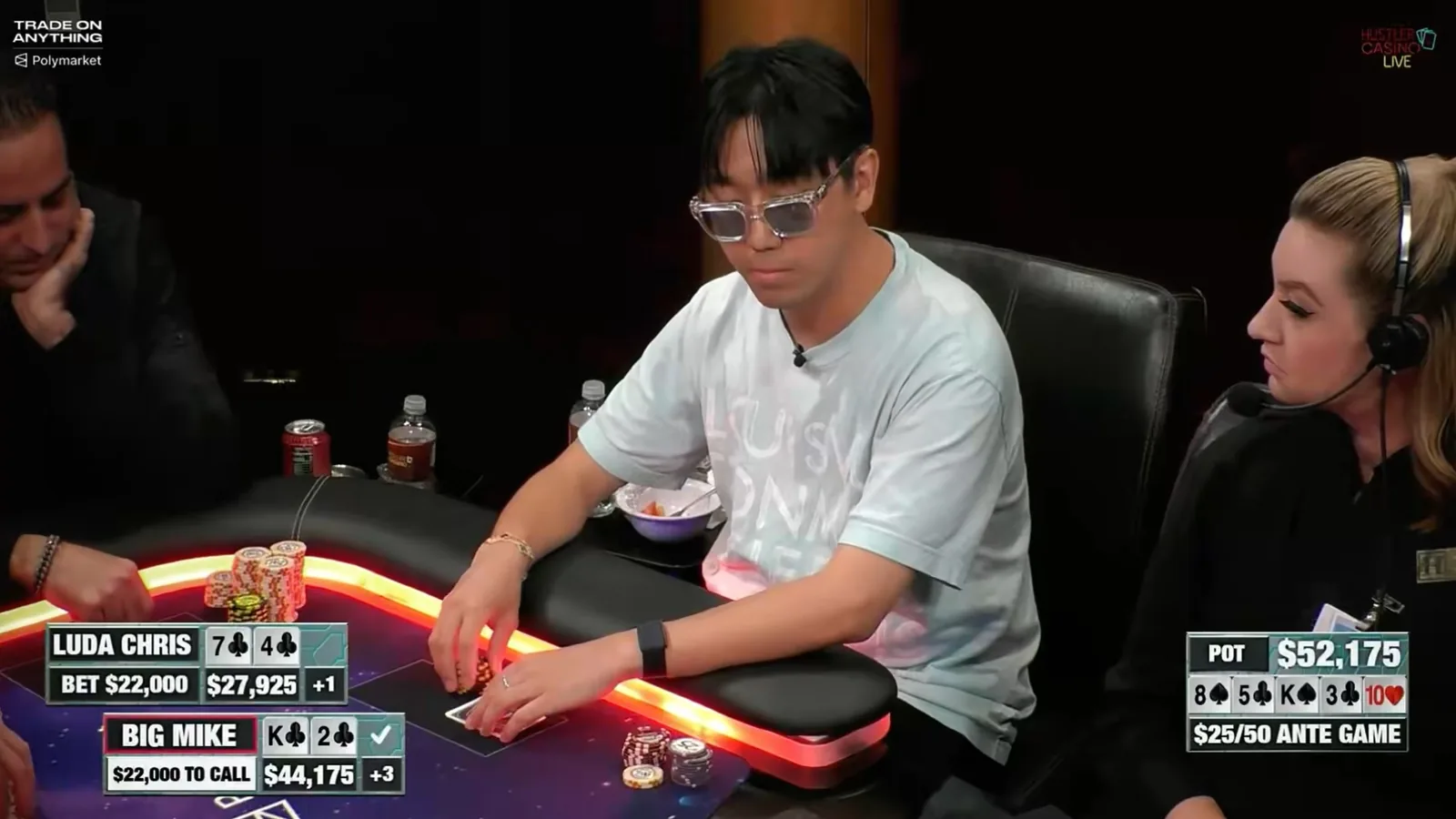 Big Make y un hero-call con par alto que le valió US$75K en Hustler Casino Live - CodigoPoker
