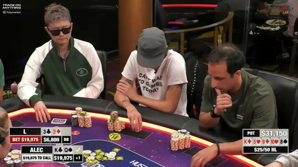 Intentó un bluff con 3 high y perdió un pozo de US$50K en Hustler Casino Live