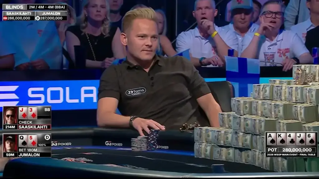 El hero-call fallido de Saaskilahti en la WSOP del que todos hablan: «No tienen idea»